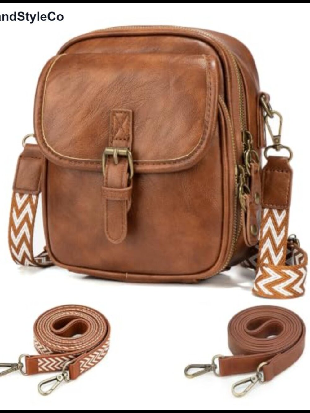 Anti Theft Crossbody Bag Women RFID Blocking Vegan Leather Travel Purse 2 Straps